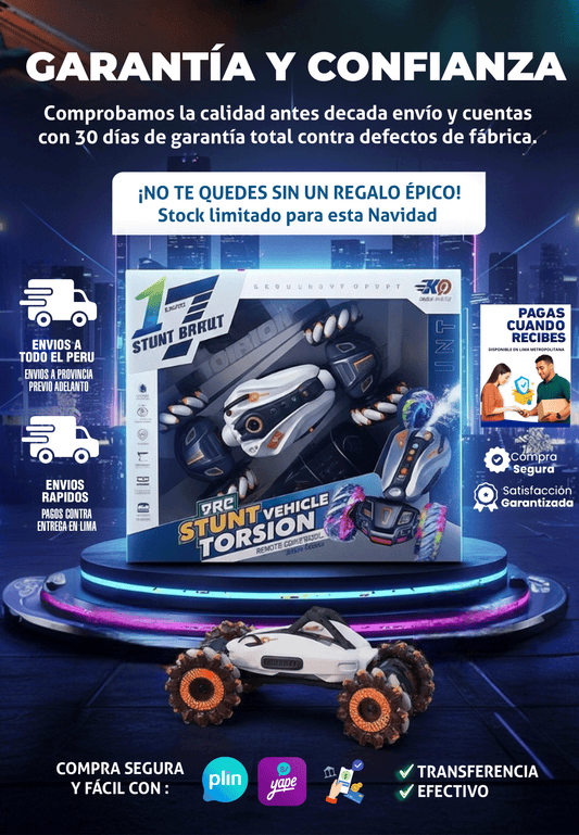 CARRO 4X4 A CONTROL REMOTO ACROBATICO CON LUZ Y SPRAY